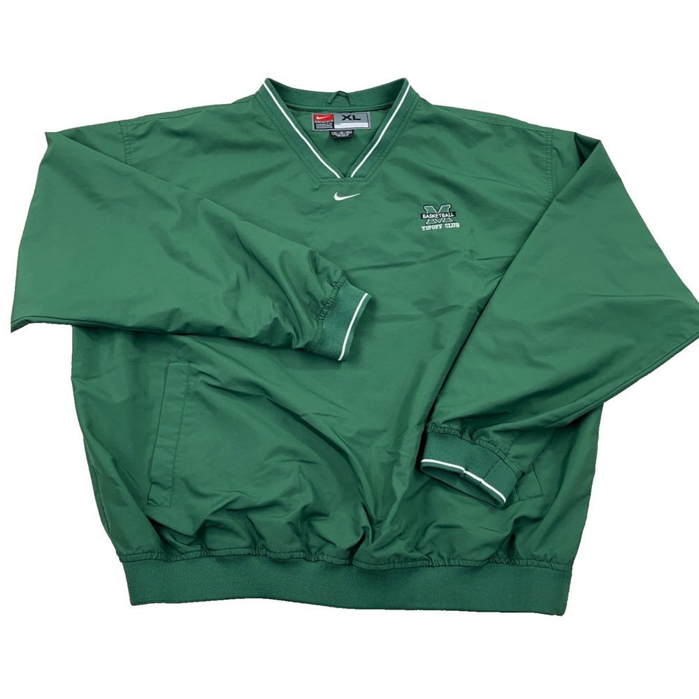 Vintage Marshall Thundering Herd Jacket Men XL Pullover Nike Center Swoosh Y2K